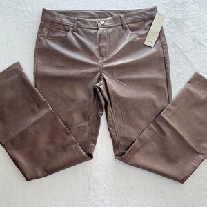 NEW No Boundaries Tan Faux Leather Pants size 14